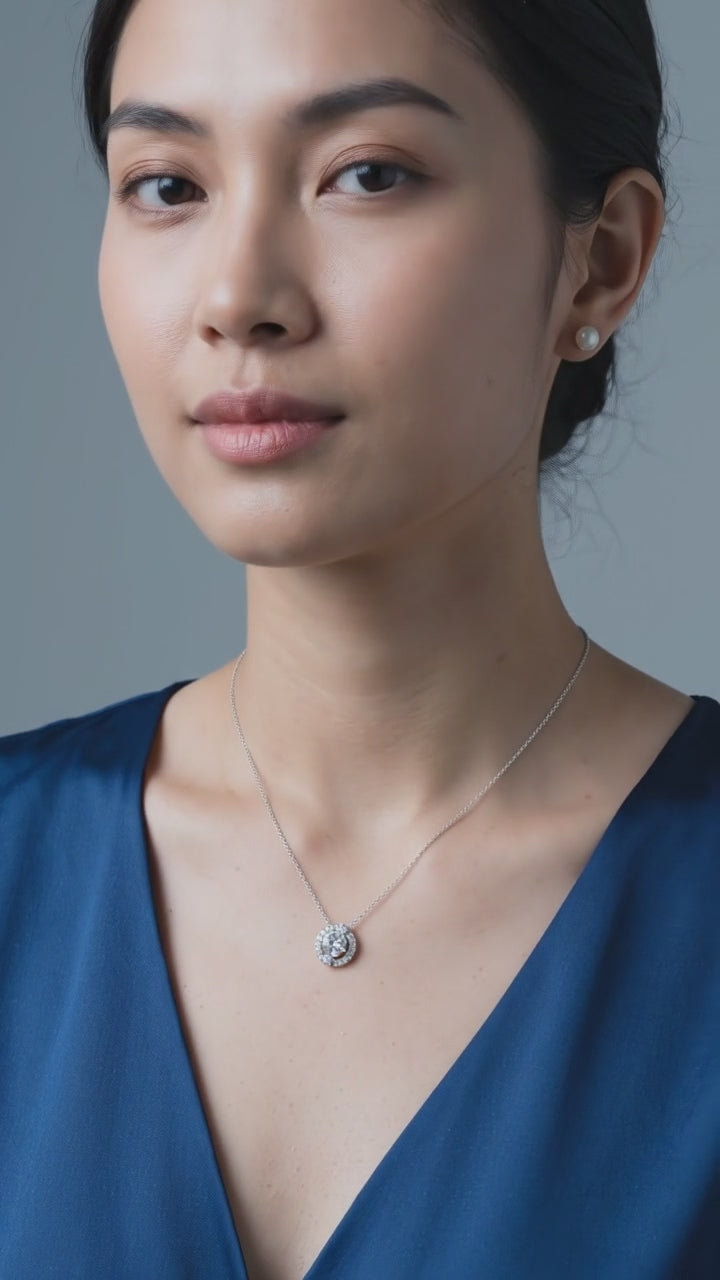 Moissanite Pendant Chain-Link Necklace