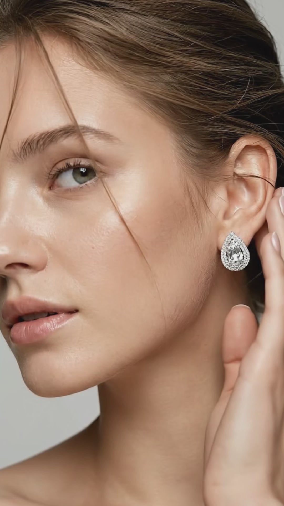 Moissanite Teardrop Stud Earrings