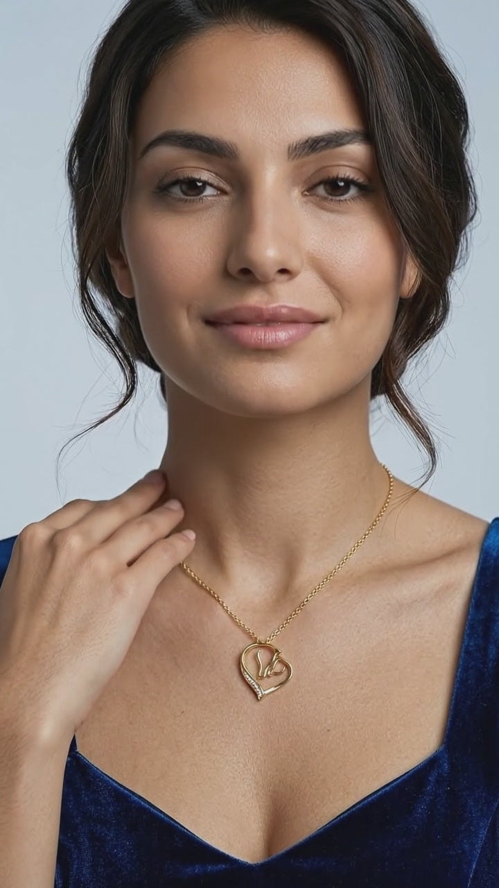 Zircon Necklace Classic Love Heart Pendant Necklace Women's Heart Necklace