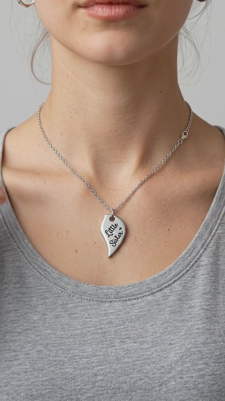 3 PCS Heart-shaped Matching Mom Sisters Necklace Set Stainless Steel Mother Daughter Necklaces