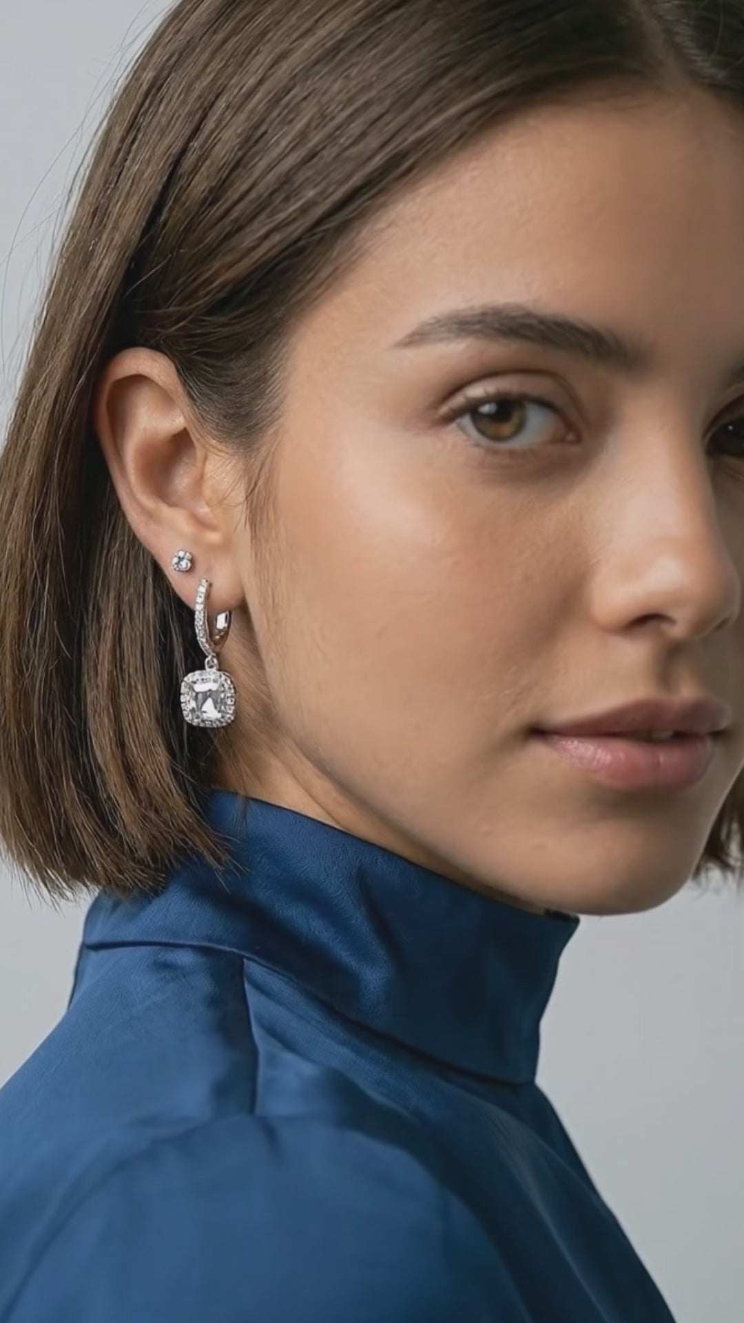 Adored Moissanite Huggie Drop Earrings