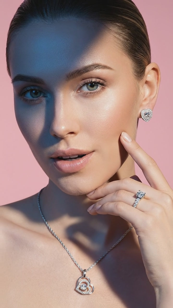 Luxury Moissanite Heart Pendant Necklace