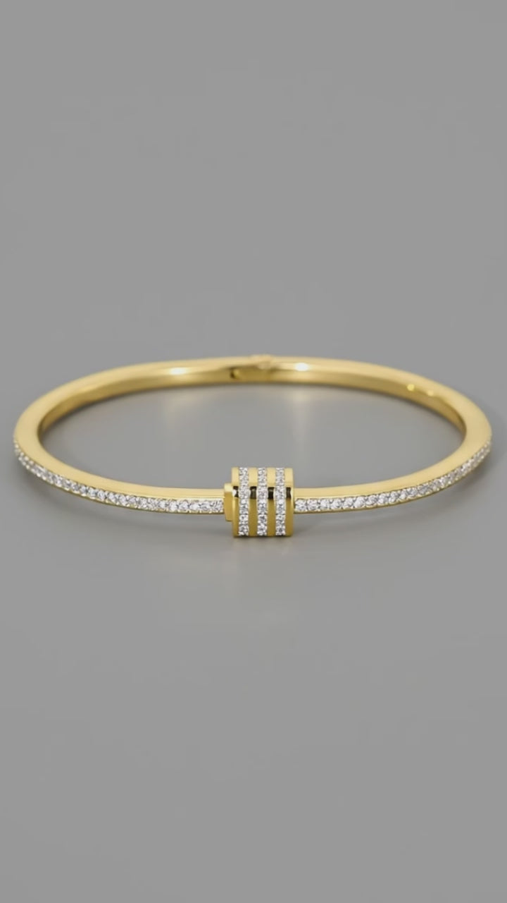 Three Rows Of Clay And Diamond Bracelets