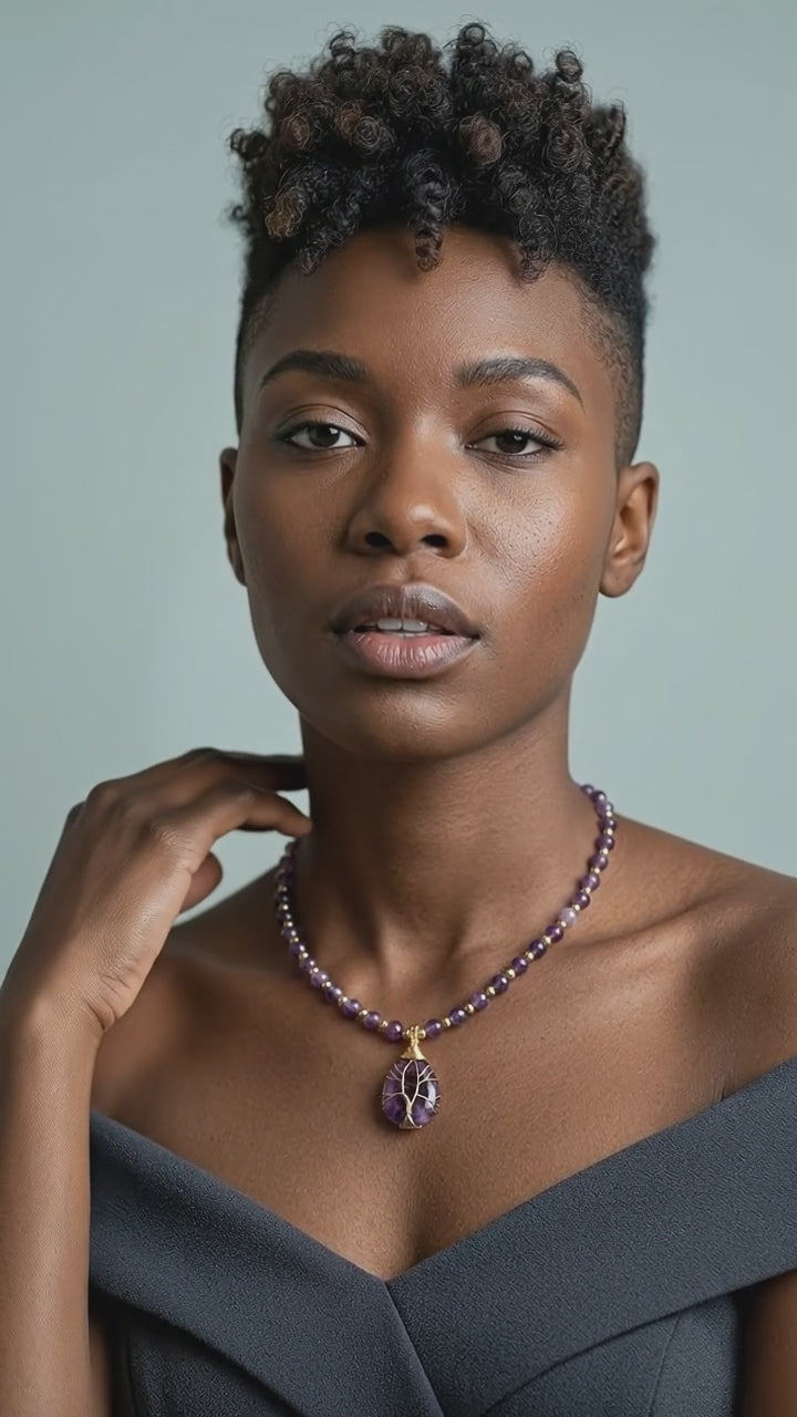 Stone Pendant Elastic String Men's And Women's Necklaces Seaside Beach Style