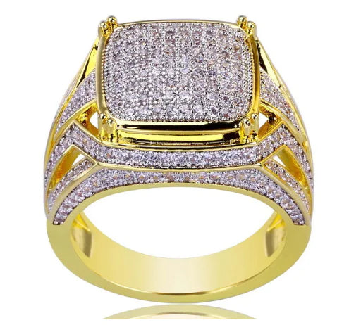 Hip Hop Statement Rings for Men - Gold & Silver Plated