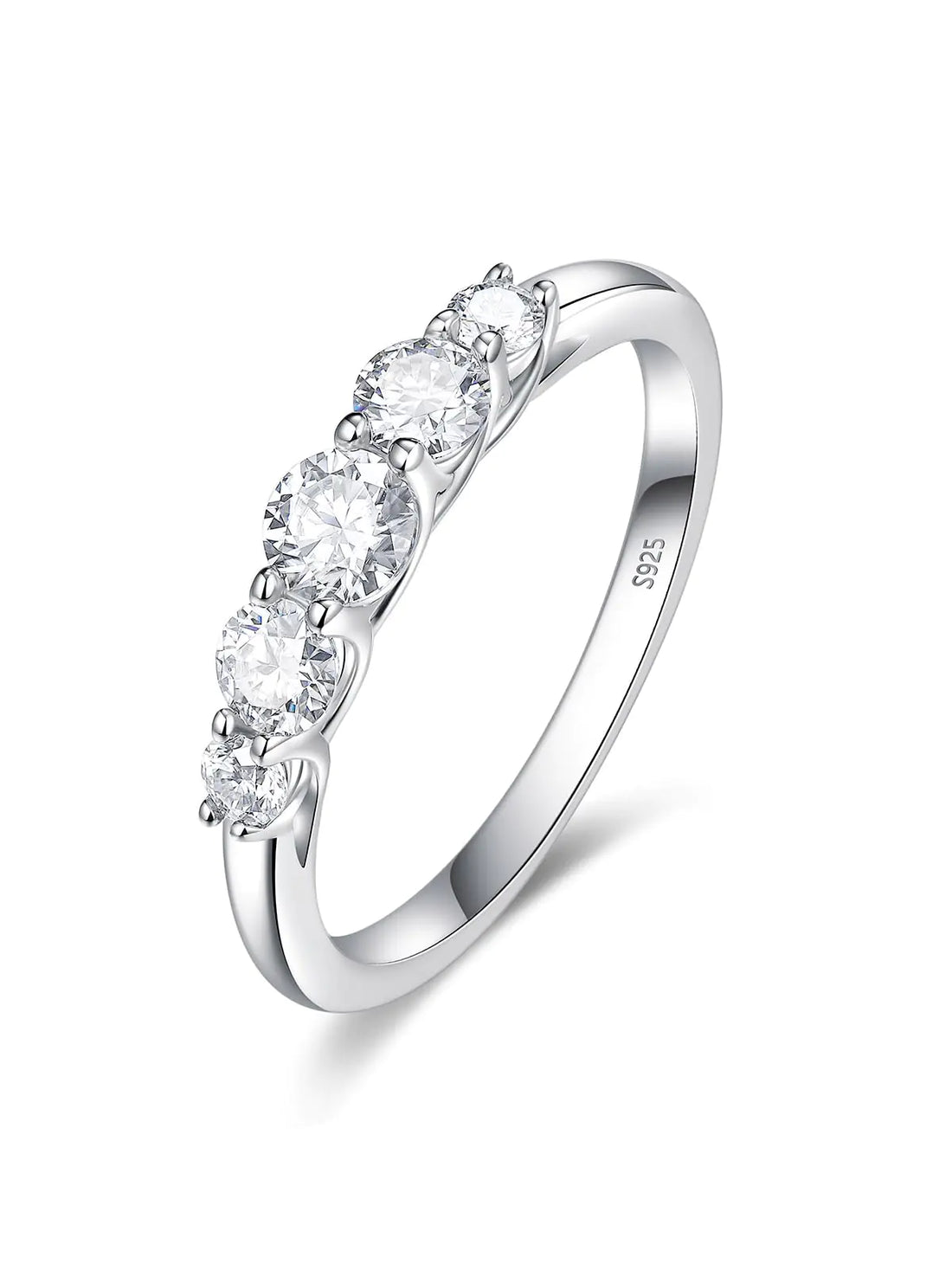 CYW 925 Sterling Silver Stackable Moissanite Anniversary Rings for Women Wife Size 9.5