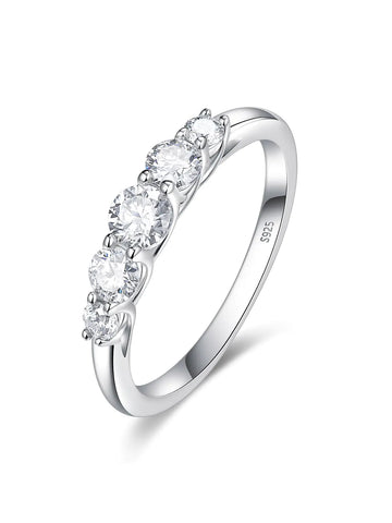 CYW 925 Sterling Silver Stackable Moissanite Anniversary Rings for Women Wife Size 9.5