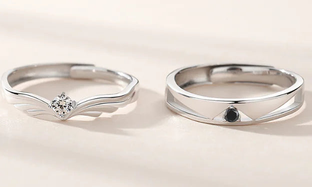 Fashion Crown Sterling Silver Couple Rings
